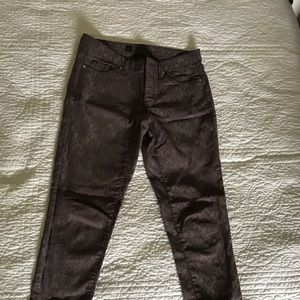 Purple Damask Zip-calf Jeans